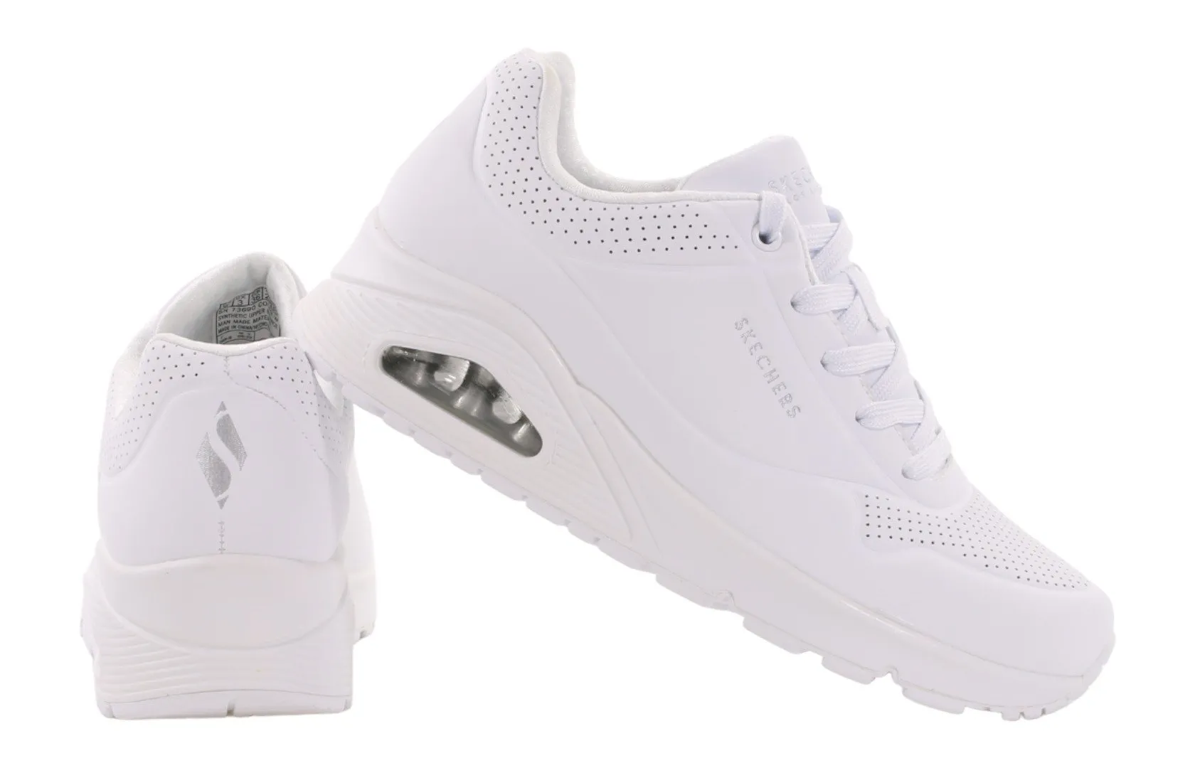 Білі кросівки Skechers UNO 73690-W з амортизуючою підошвою