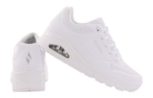 Pantofi albi Skechers UNO 73690-W cu talpă amortizată