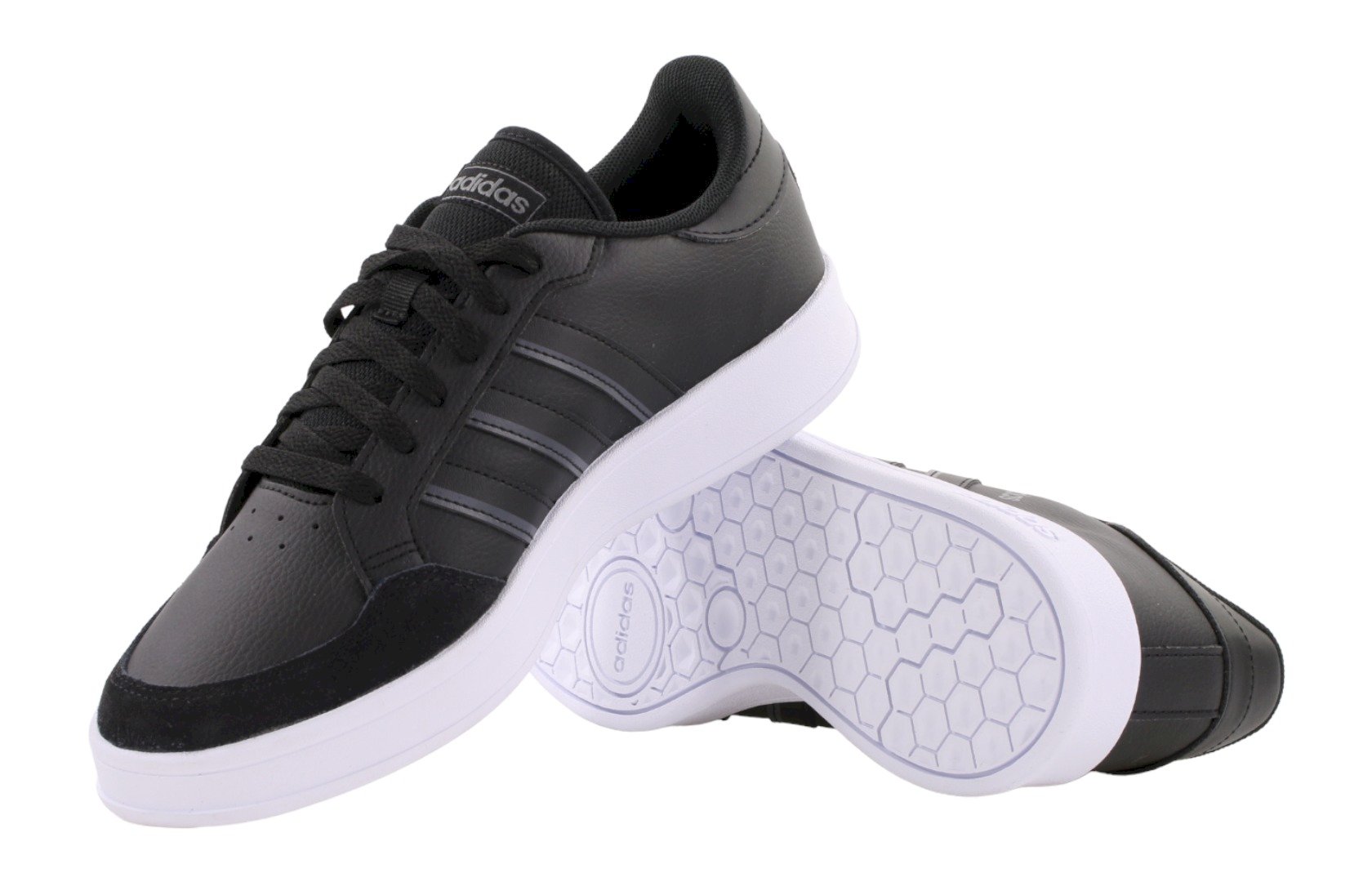 Ténis masculinos Adidas BREAKNET, pretos, confortáveis e leves
