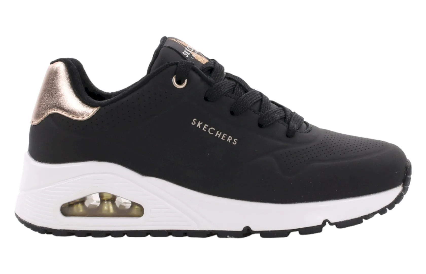 Черни дамски обувки Skechers с платформа UNO 177094-BLK
