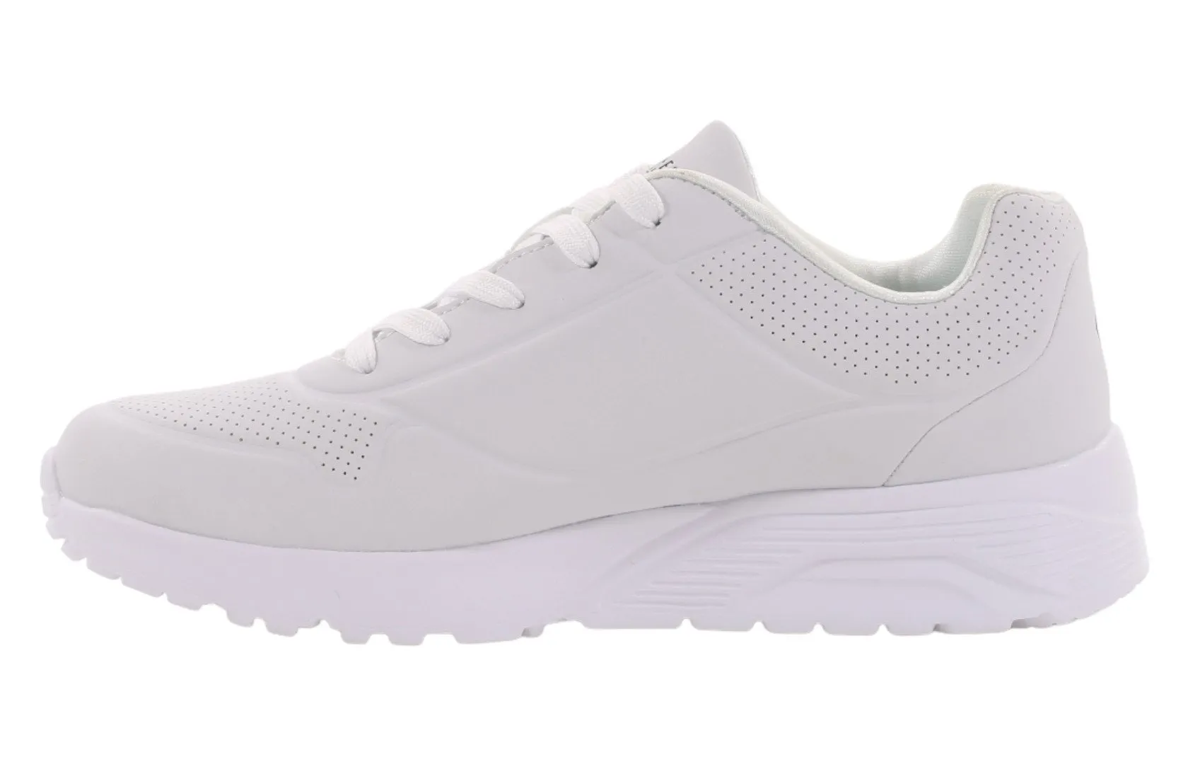 Scarpe da donna bianche Skechers UNO LITE SPREAD con motivo multicolore a cuori