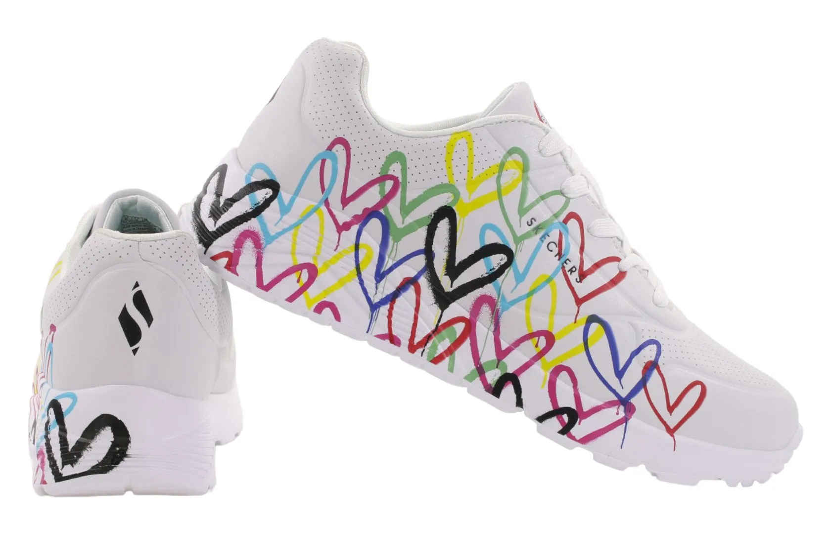 Sneakers da donna Skechers UNO LITE SPREAD con motivo colorato a cuori