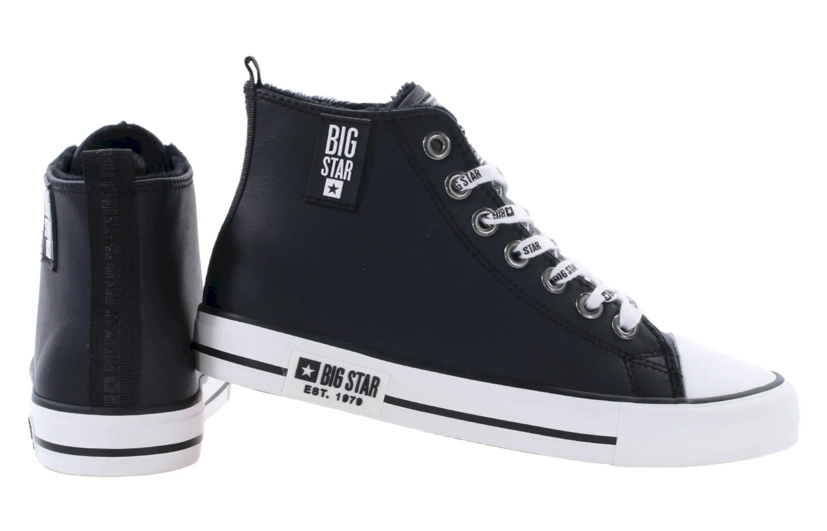 Big Star дамски маратонки с висок ток KK274598 в черно
