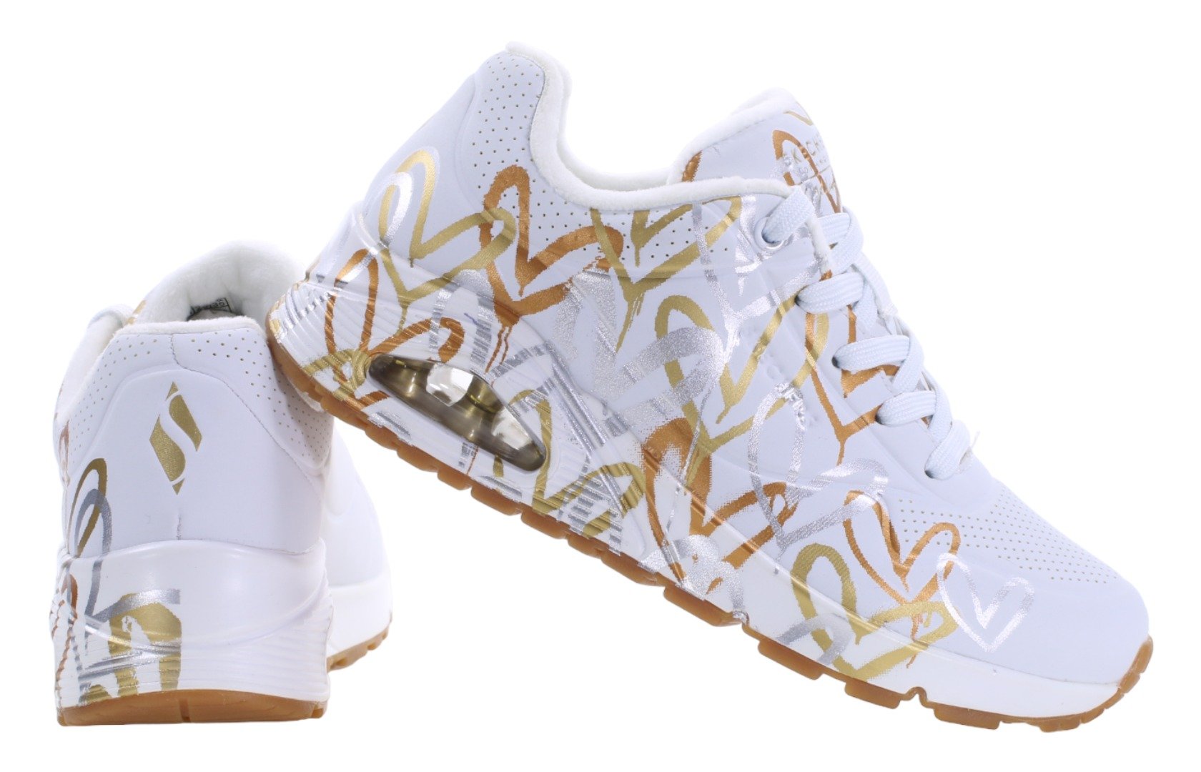 Buty damskie Skechers na koturnie UNO-METALLIC LOVE