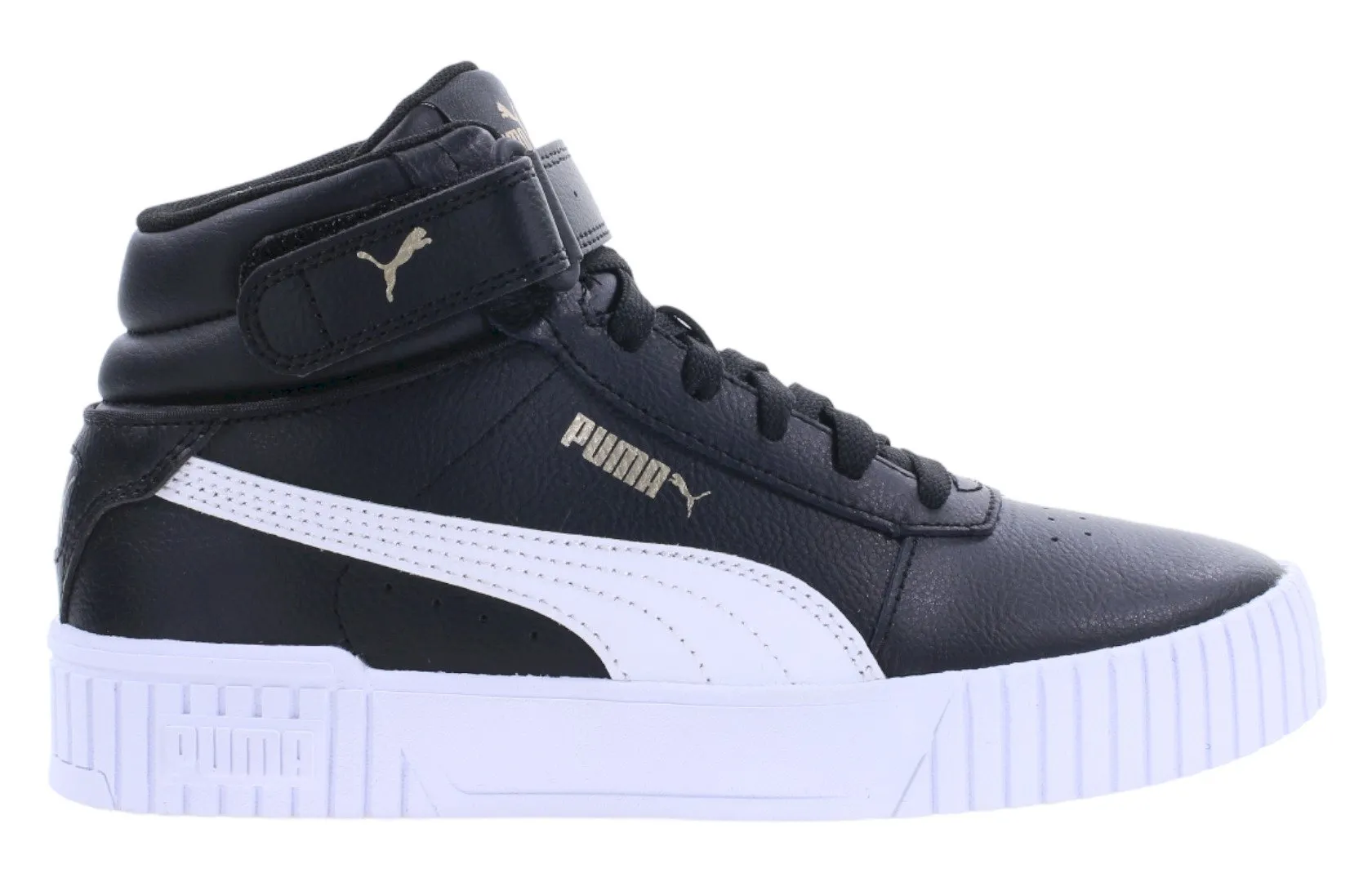 حذاء رياضي أسود للسيدات يصل إلى الكاحل من طراز Puma Carina 2.0