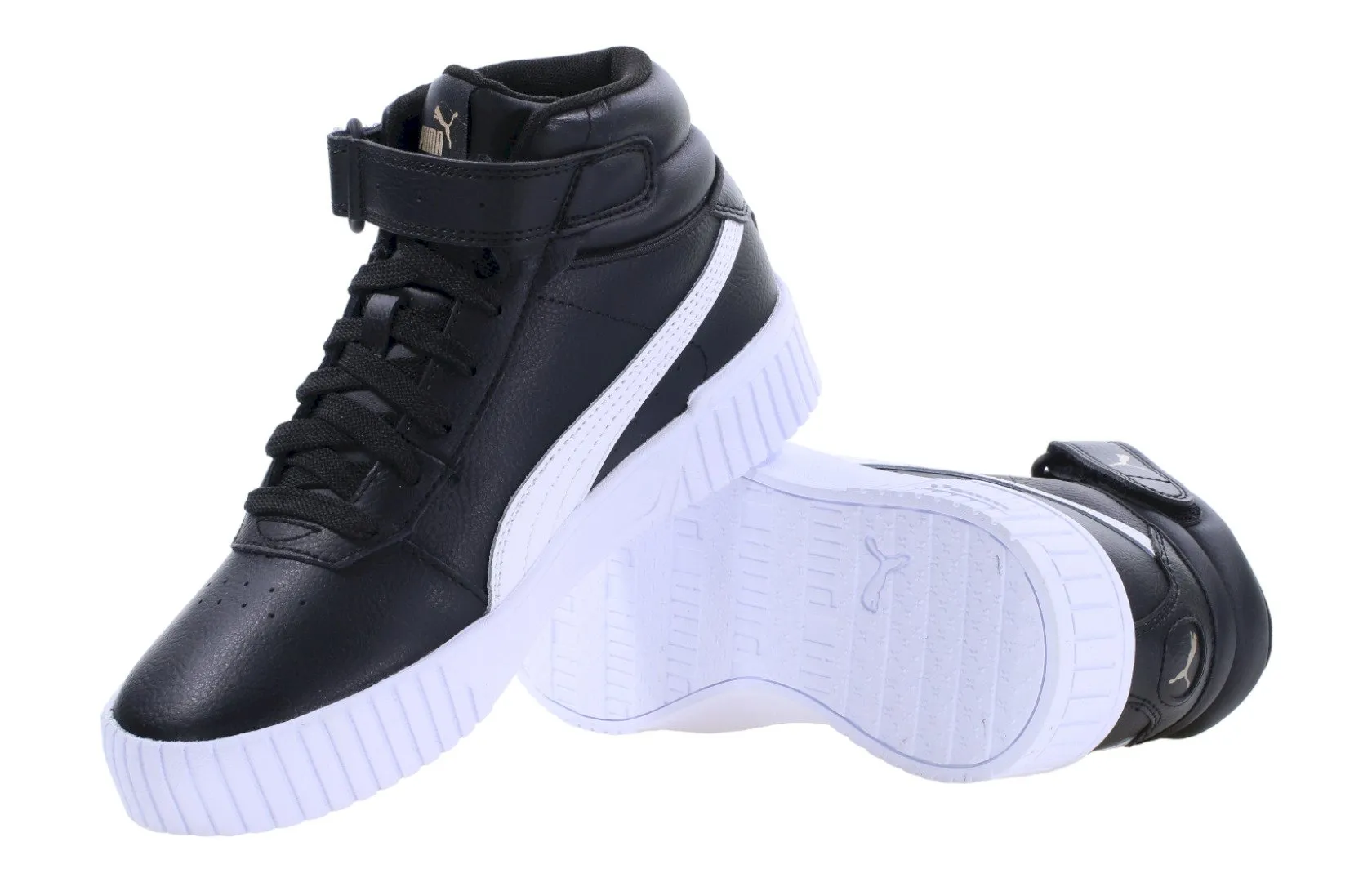 حذاء رياضي أسود للسيدات يصل إلى الكاحل من طراز Puma Carina 2.0