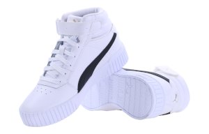 Białe buty skórzane damskie za kostke Puma Carina 2.0