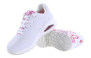 Scarpe da donna Skechers Spread The Love con stampa di cuori rossi e rosa