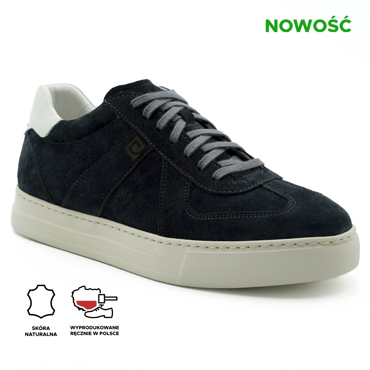 Chaussures en daim bleu marine pour homme C0110RN1246_GR