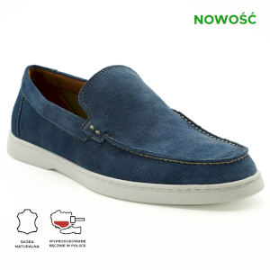 Mocassins en cuir bleus pour homme C0114RN1233_BLEU