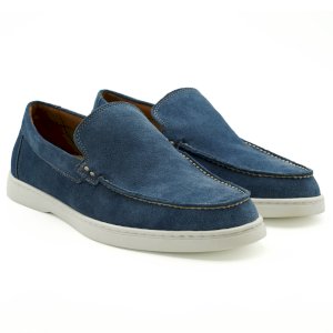 Mocassins en cuir bleus pour homme C0114RN1233_BLEU