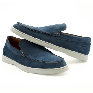 Mocassins en cuir bleus pour homme C0114RN1233_BLEU