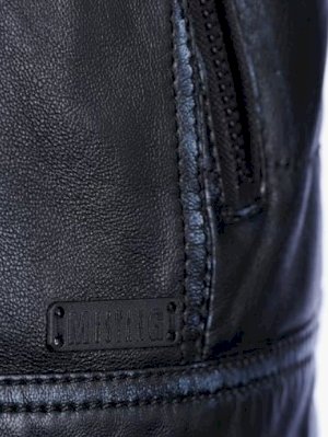 سترة جلدية سوداء للرجال من طراز Mustang Racer Jacket Sport Biker 310-21-39-1000