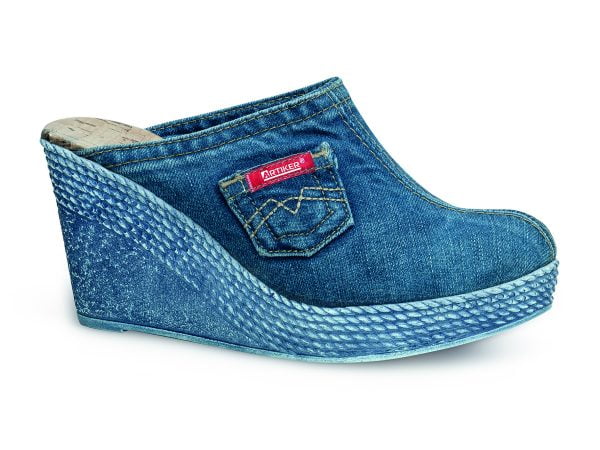 Klapki jeansowe damskie Artiker  40C232 niebieski wsuwane