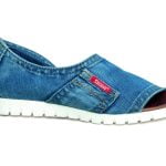 Women's denim sandals Artiker 40C235 blue slip-on