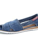 Women's denim sandals Artiker 40C290 blue slip-on