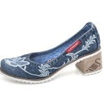 Γυναικεία denim παπούτσια Artiker 42C127 μπλε slip-on