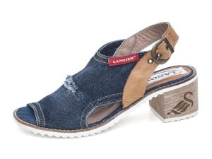 Women's denim sandals Artiker 42C131 blue slip-on
