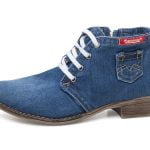 Women's denim boots Artiker 42C224 blue zipper