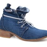 Women's denim boots Artiker 44C1099 blue lace-up