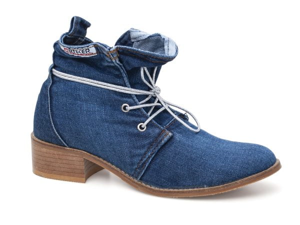 Dámské džínové boty Artiker 44C1099 modré šněrovací