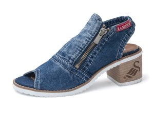 Women's denim sandals Artiker 44C121 blue zipper