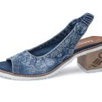 Women's denim sandals Artiker 44C122 blue elastic band