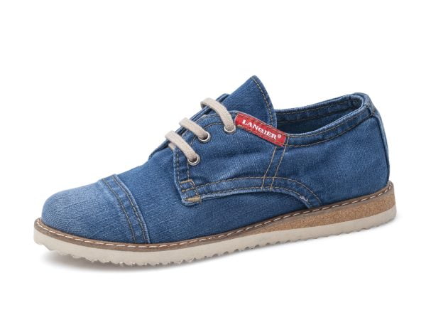 Dámske džínsové topánky Artiker 44C227 blue lace-up