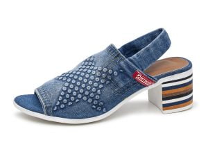 Sandales en jean pour femmes Artiker 46C115 bleu élastique