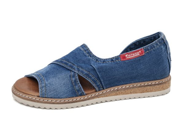 Chaussures en jean pour femmes Artiker 46C211 bleu slip-on