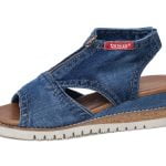 Sandales en jean pour femmes Artiker 46C214 bleu zip