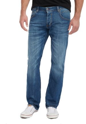 Heren Mustang Michigan Straight Jeans 3135-5111-583 blauw