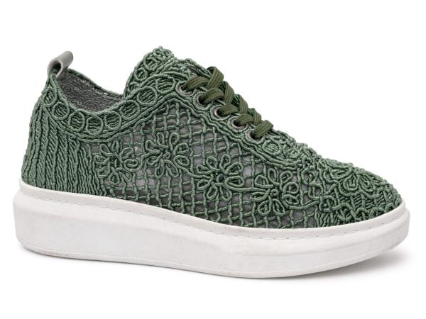 Artiker γυναικεία παπούτσια 50C1119 πράσινο με κορδόνια