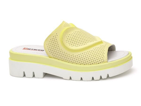 Women's slippers Artiker 50C1677 yellow slip-on