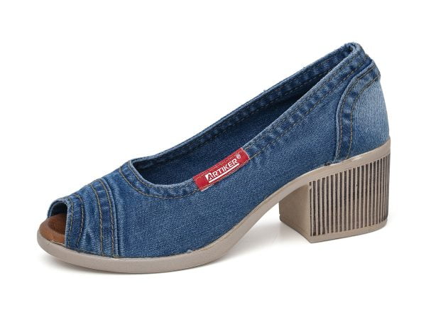 Γυναικεία denim παπούτσια Artiker 46C217 μπλε slip-on