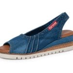 Sandales en jean pour femmes Artiker 50C-253 élastique bleu