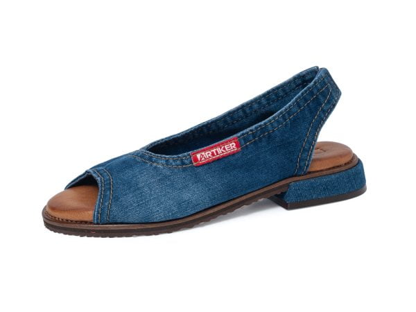 Sandales en jean pour femmes Artiker 50C-267 bleu élastique