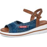 Women's denim sandals Artiker 50C-264 blue buckle