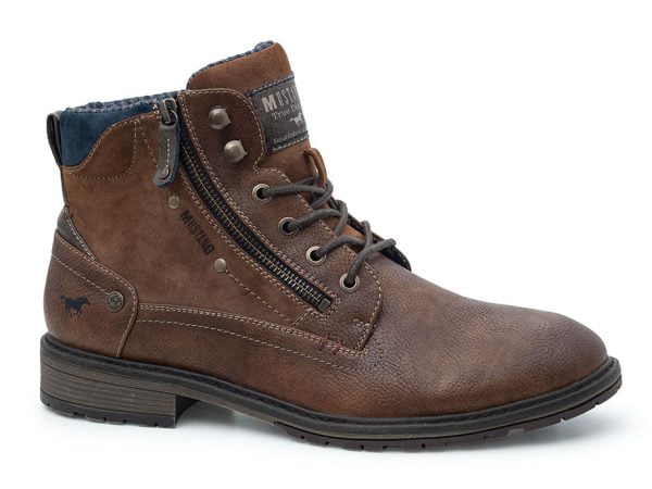 Mustang 49A-076 (4140-506-307) cognac lace-up boots for men