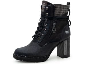 Women's boots Mustang 49C-945 (1336-507-259) black lace-up