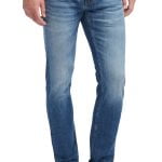 Heren Mustang Oregon taps toelopende jeans 3116-5111-583 blauw