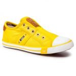 Pantofi de tenis de damă Mustang 44C-050 galbeni cu șireturi, de culoare galbenă