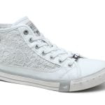 Women's Mustang 48C-083 (1146-507-1) white lace-up tennis shoes