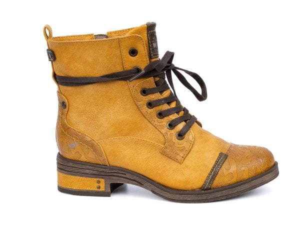 Women's boots Mustang 49C-152 (1293-501-6) yellow lace-up