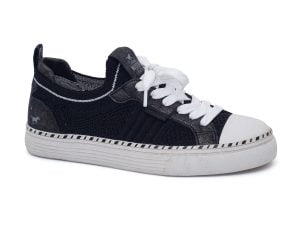 Дамски черни обувки за тенис с дантела Mustang 50C-029 (1376-302-9)