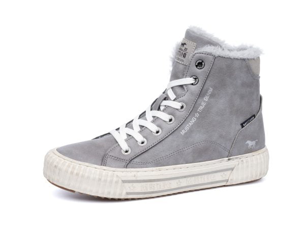 Women's sneakers Mustang 51C-020 (1442-601-2) gray lace-up