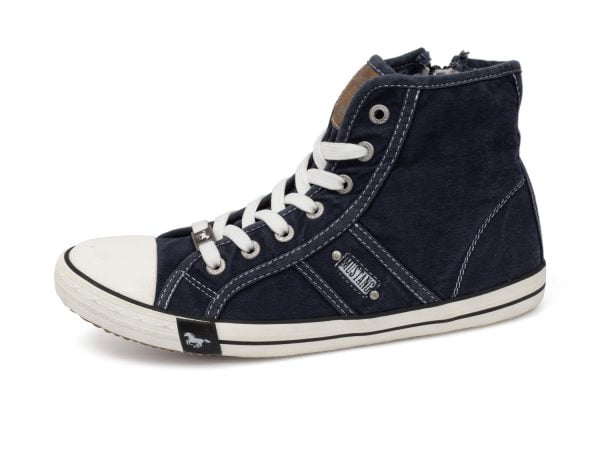 Women's Mustang 52C-017 (1099-506-800) navy blue lace-up sneakers