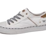 Pantofi de tenis cu șireturi Mustang 52C-022 (1376-303-18) de culoare albă, pentru femei