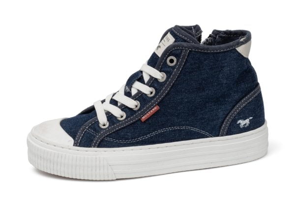 Women's Mustang 52C-086 (1420-504-841) navy blue lace-up/lock-up tennis shoes