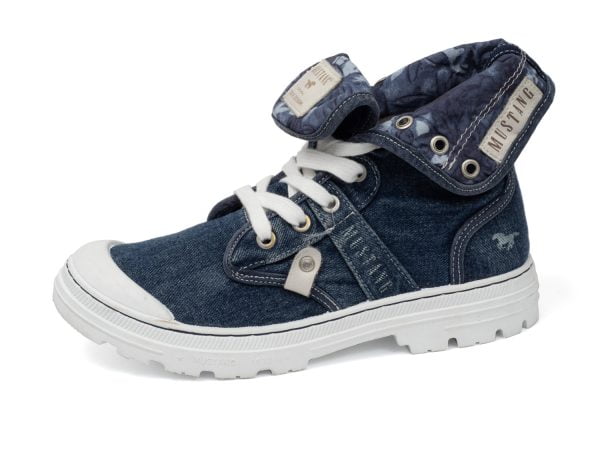 Women's Mustang 52C-097 (1426-504-841) navy blue lace-up tennis shoes